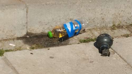 Εντοπίστηκε άθικτη μολότωφ στην Πολυτεχνειούπολη [εικόνες]