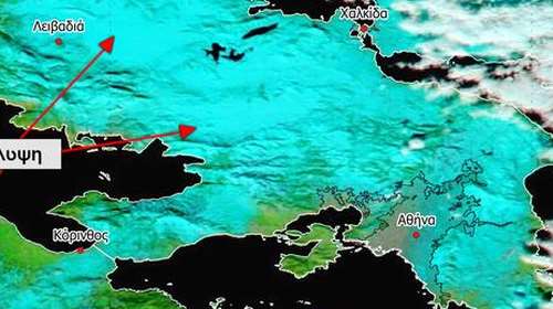 Εικόνα-σοκ από δορυφόρο: Η &quot;Ελπίδα&quot; έθαψε με χιόνι έξι εκατομμύρια στρέμματα σε Αττική, Βοιωτία και Φθιώτιδα