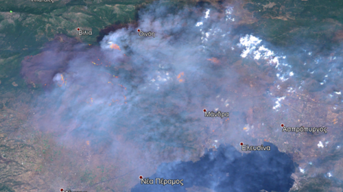 Φωτιά στα Βίλια: Αποκαρδιωτική εικόνα από δορυφόρο - Στάχτη 75.000 στρέμματα