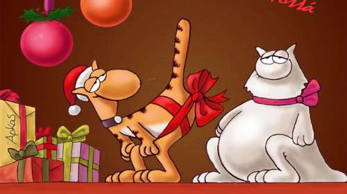 Αρκάς: Το εορταστικό σκίτσο με την... τολμηρή Λουκρητία και τον Καστράτο