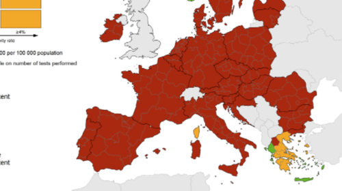Κορονοϊός - ECDC: Κάτω από 4% ο δείκτης θετικότητας στην Ελλάδα - Ποια περιοχή παραμένει στο &quot;κόκκινο&quot;, ποιες &quot;πρασίνισαν&quot; [Χάρτες]