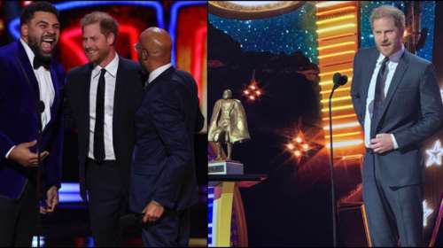 Γέλια, ανέκδοτα κι ούτε λέξη για τον άρρωστο Κάρολο: Η εμφάνιση Χάρι σε απονομή βραβείων στο Λας Βέγκας ενόχλησε πολλούς