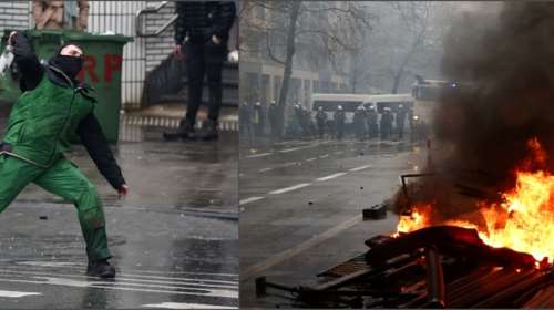 Βρυξέλλες: Χίλια τρακτέρ πολιορκούν το κτίριο της Ε.E - Οργισμένοι αγρότες έσπασαν κιγκλιδώματα και έβαλαν φωτιές