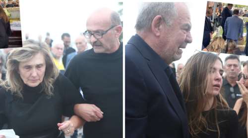 Κηδεία Γιάννη Ιωαννίδη: Συντετριμμένη και υποβασταζόμενη η κόρη του - &quot;Σ&#39; αγαπάω&quot;, σπάραζε η γυναίκα του