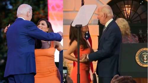 Χαμός στα social media μετά την αγκαλιά Μπάιντεν - Λονγκόρια: "Μετά βίας ξέφυγε από τα νύχια του"