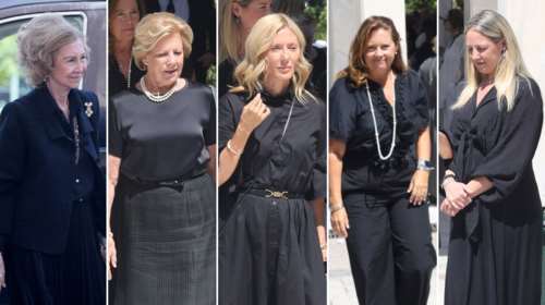 Πένθιμες στην Αθήνα με πέρλες και εσπαντρίγιες: Τα total black looks της Μαρί Σαντάλ, της Αλεξίας, της Θεοδώρας και της Άννας Μαρίας