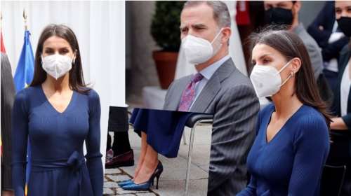 Βασίλισσα Λετίσια: Ανοιξιάτικη εμφάνιση με navy blue, δέρμα και διαμάντια