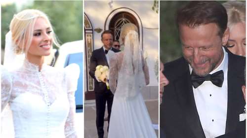 Γάμος Καραφώτη στο Κολωνάκι: Η εντυπωσιακή νύφη με το βικτωριανό look, ο κομψός γαμπρός και το γραφικό εκκλησάκι