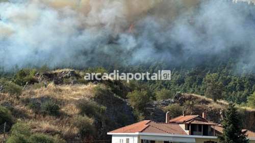 Φωτιά στην Τρίπολη: Κοντά σε σπίτια οι φλόγες, απειλείται το Μαίναλο [Εικόνες - Βίντεο]