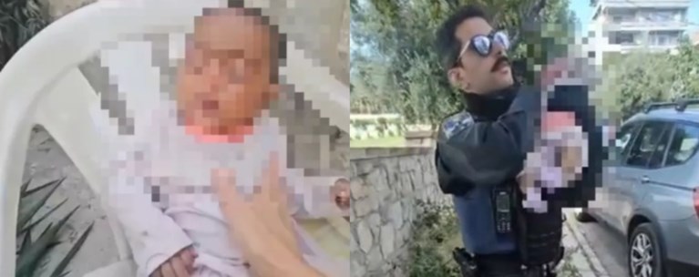 Un nou caz șocant în Grecia: Un bebeluș găsit lângă tomberoane în Alimos. Poliția elenă publică un videoclip emoționant ΜΩΡΟ ΑΛΙΜΟΣ