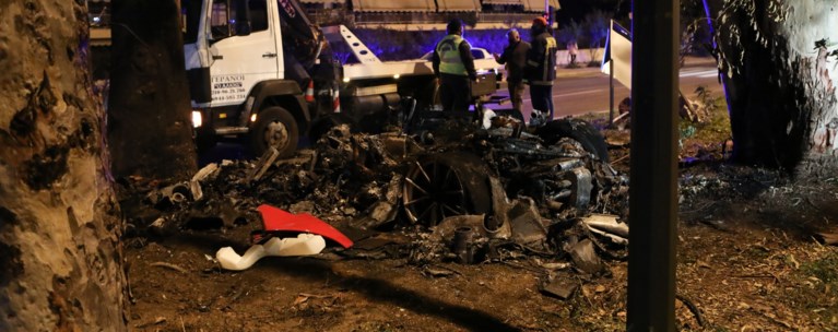 συντρίμια αυτοκινήτου Τζώρτζη Μονογυιού