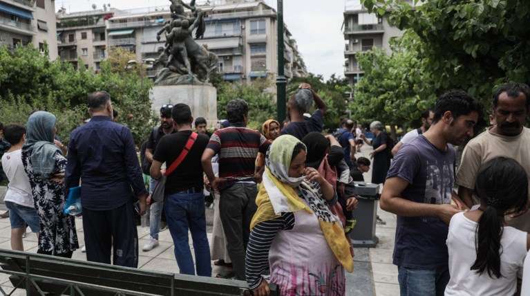Πρόσφυγες στην πλατεία Βικτωρίας