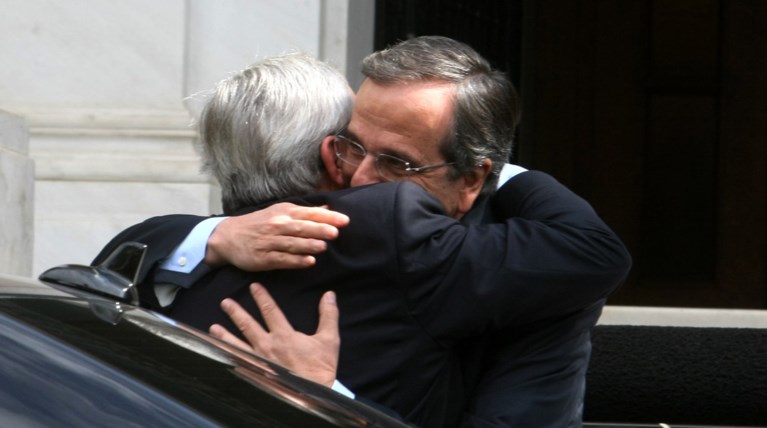 Σε εγκάρδιο κλίμα η συνάντηση Σαμαρά - Γιούνκερ