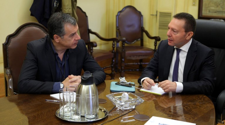 Συνάντηση Σταύρου Θεοδωράκη με Γ. Στουρνάρα