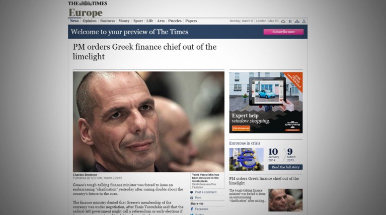 Times:Πάγος Τσίπρα στον Βαρουφάκη για τις συνεντεύξεις