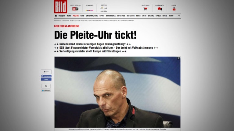 Bild: Το ρολόι της χρεοκοπίας χτυπά για την Ελλάδα