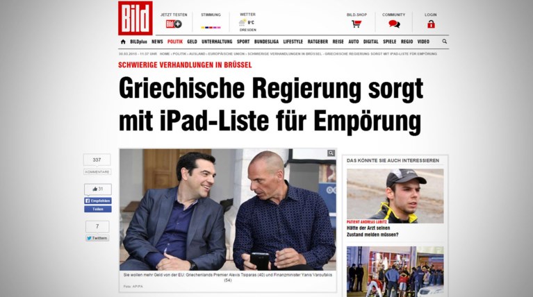 Bild: Οι Έλληνες κοροϊδεύουν την Ευρώπη με τις λίστες