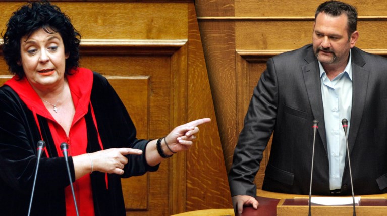 O Λαγός της Χρυσής Αυγής απειλεί την Κανέλλη στη Βουλή