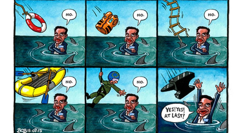 Ο Τσίπρας, οι καρχαρίες και το «Όχι» που έγινε «Ναι»