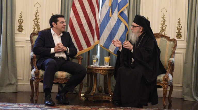 Συνάντηση του Αλέξη Τσίπρα με τον Αρχιεπίσκοπο Αμερικής Δημήτριο