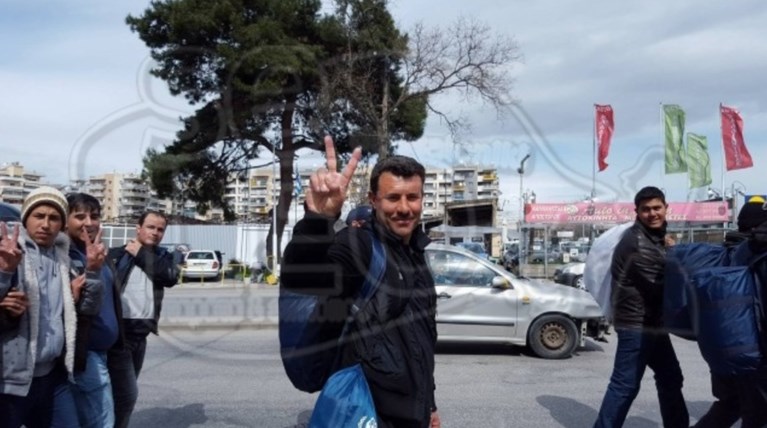 Πορεία προσφύγων στο κέντρο της Θεσσαλονίκης