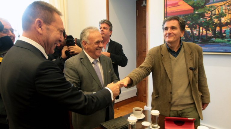 Συνάντηση Δραγασάκη, Τσακαλώτου, Στουρνάρα στην ΤτΕ