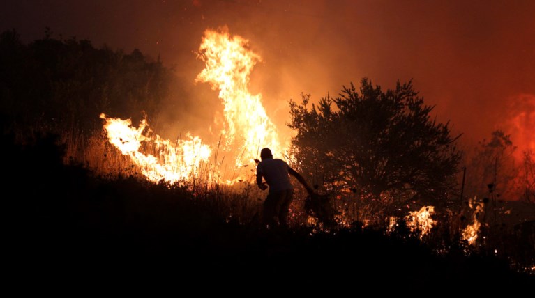 Οι φλόγες κατακαίνε μεγάλη δασική έκταση στη Σάμο - ΒΙΝΤΕΟ