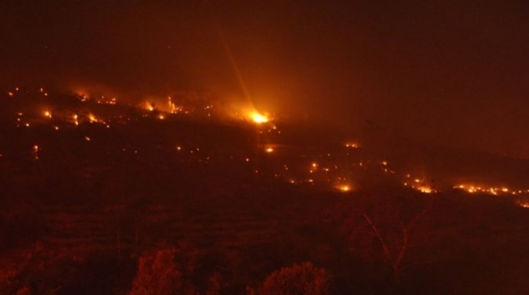 Χίος: Σε ύφεση η πυρκαγιά, κάηκαν τα μαστιχόδεντρα