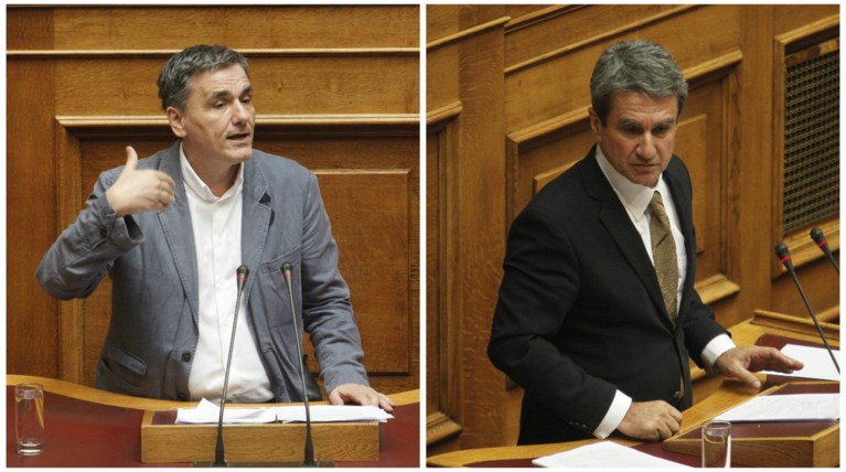 Εμπρηστική ομιλία Τσακαλώτου & καυγάς με το Λοβέρδο