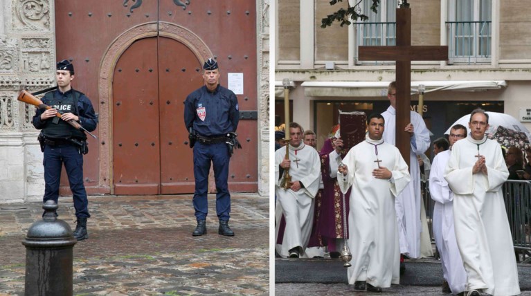 Με πάνοπλους φρουρούς η κηδεία του ιερέα στη Νορμανδία