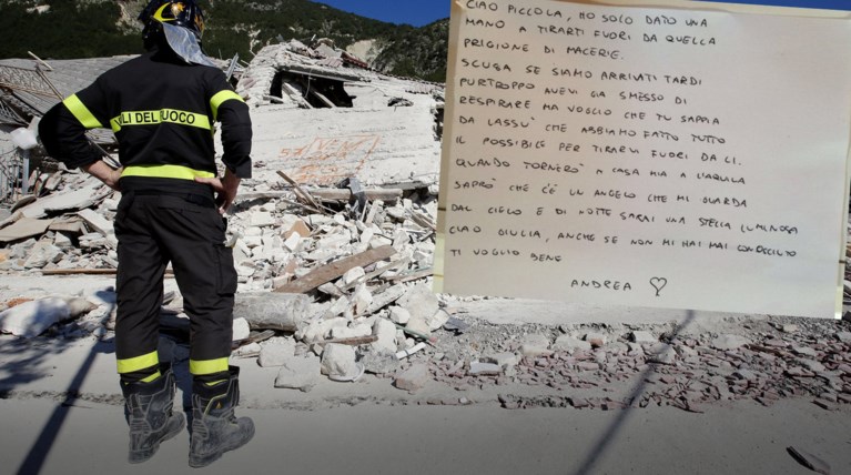 Η σπαρακτική συγγνώμη πυροσβέστη σε 8χρονο θύμα του σεισμού στην Ιταλία