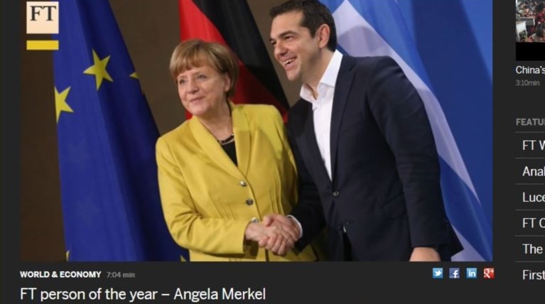 Πρόσωπο της χρονιάς και για τους FT η Ανγκελα Μέρκελ
