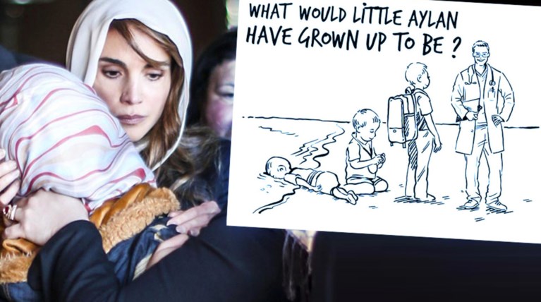 Η Ράνια απαντά στο Charlie Hebdo: Ο Αϊλάν θα μπορούσε να γίνει γιατρός