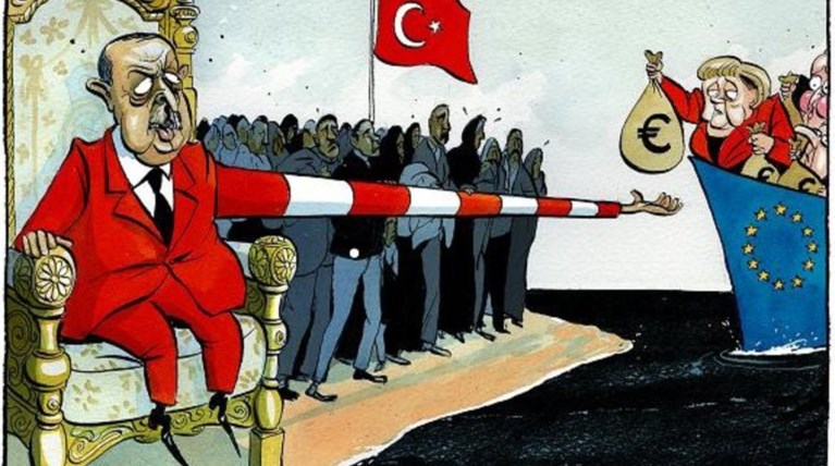 Tο σκίτσο των Times με το μακρύ... χέρι της Τουρκίας