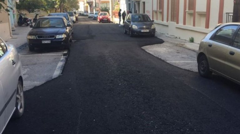 Η απίθανη ασφαλτόστρωση σε δρόμο του Ρεθύμνου στην Κρήτη