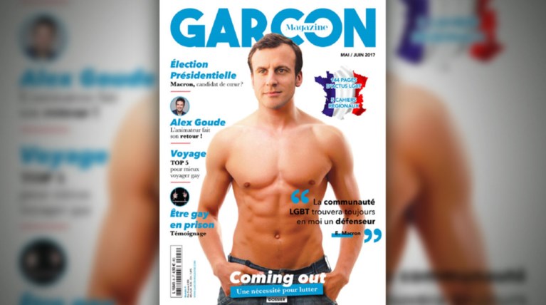 Ημίγυμνος ο Μακρόν σε gay γαλλικό περιοδικό