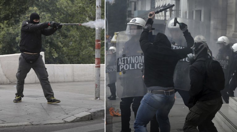 «Πόλεμος» στην πλατεία Συντάγματος μεταξύ αντιεξουσιαστών και ΜΑΤ
