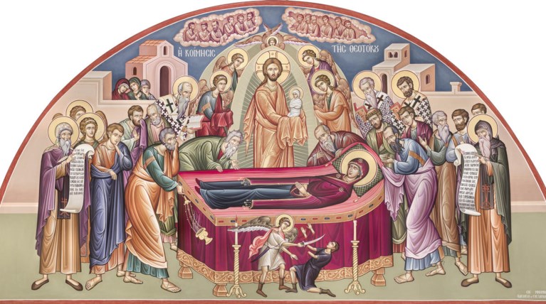 Η Κοίμηση της Θεοτόκου (Μονή Ρουσάνου Μετεώρων)