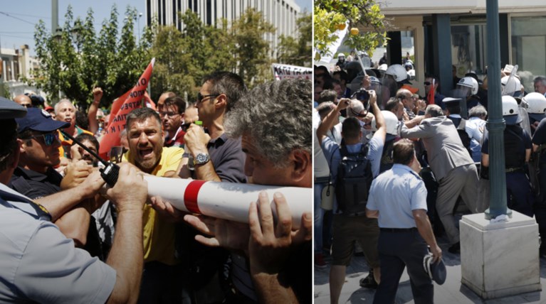 «Πόλεμος» για τα σκουπίδια: Ενταση και χημικά στο κέντρο