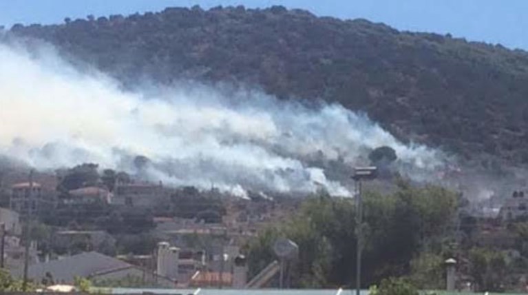 Ξέσπασε φωτιά κοντά σε σπίτια στη Λούτσα