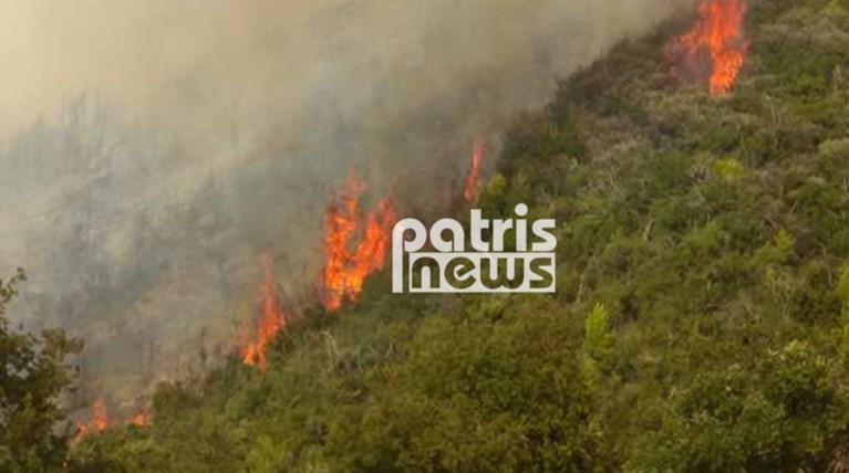 Νέα μεγάλη φωτιά στην Ηλεία - απεγκλωβίστηκε ηλικιωμένη