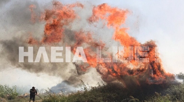 Ξέσπασε φωτιά στο Σκουροχώρι Ηλείας (ΦΩΤΟ)