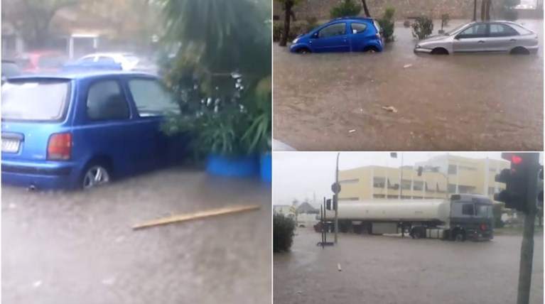 Χείμαρροι στους δρόμους της Αθήνας, βούλιαξαν ΙΧ στο Κερατσίνι