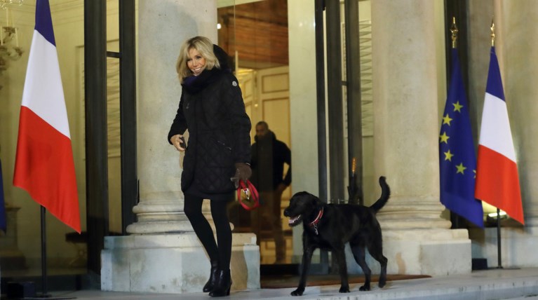 Η βραδινή βόλτα της Μπριζίτ Μακρόν με τον... Νέμο