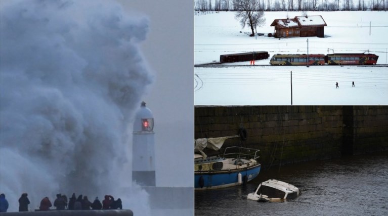 H καταιγίδα Eleanor «σαρώνει» την Δ. Ευρώπη: Ένας νεκρός, 15 τραυματίες
