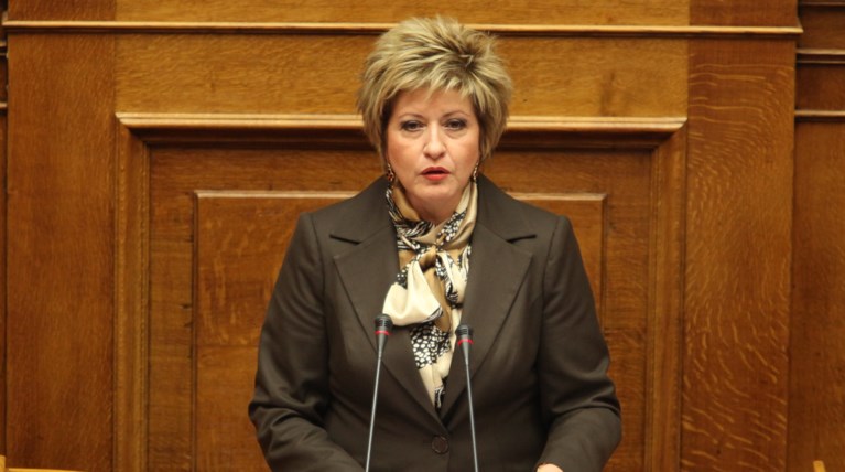 Στο συλλαλητήριο η υφυπουργός Εσωτερικών Μαρία Κόλλια-Τσαρουχά