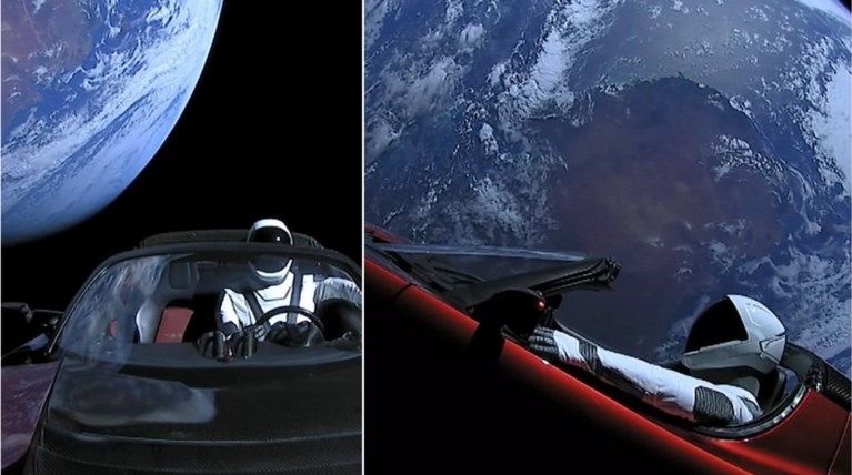 Το Tesla του Έλον Μασκ βολτάρει στο διάστημα - εξωπραγματικές εικόνες