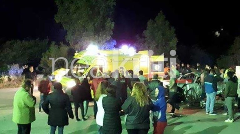 Τρεις νεκροί σε τροχαίο στο Ηράκλειο Κρήτης (φωτό)
