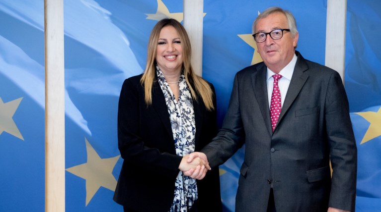 Συνάντηση Γεννηματά - Γιούνκερ με φόντο το Μακεδονικό