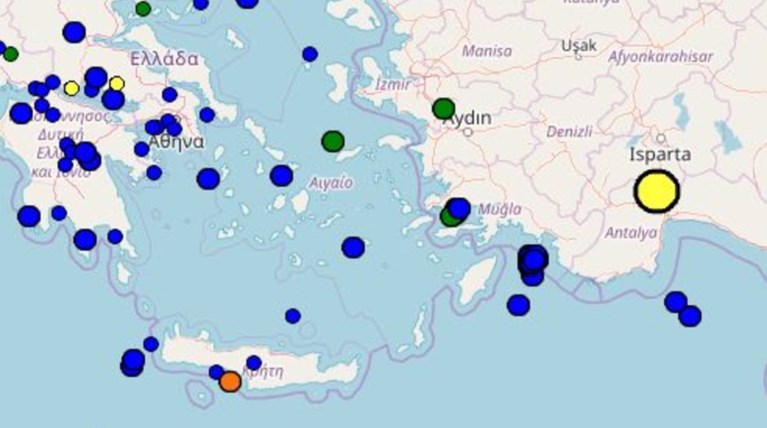 Σεισμός 4,4 Ρίχτερ νοτιανατολικά της Κρήτης